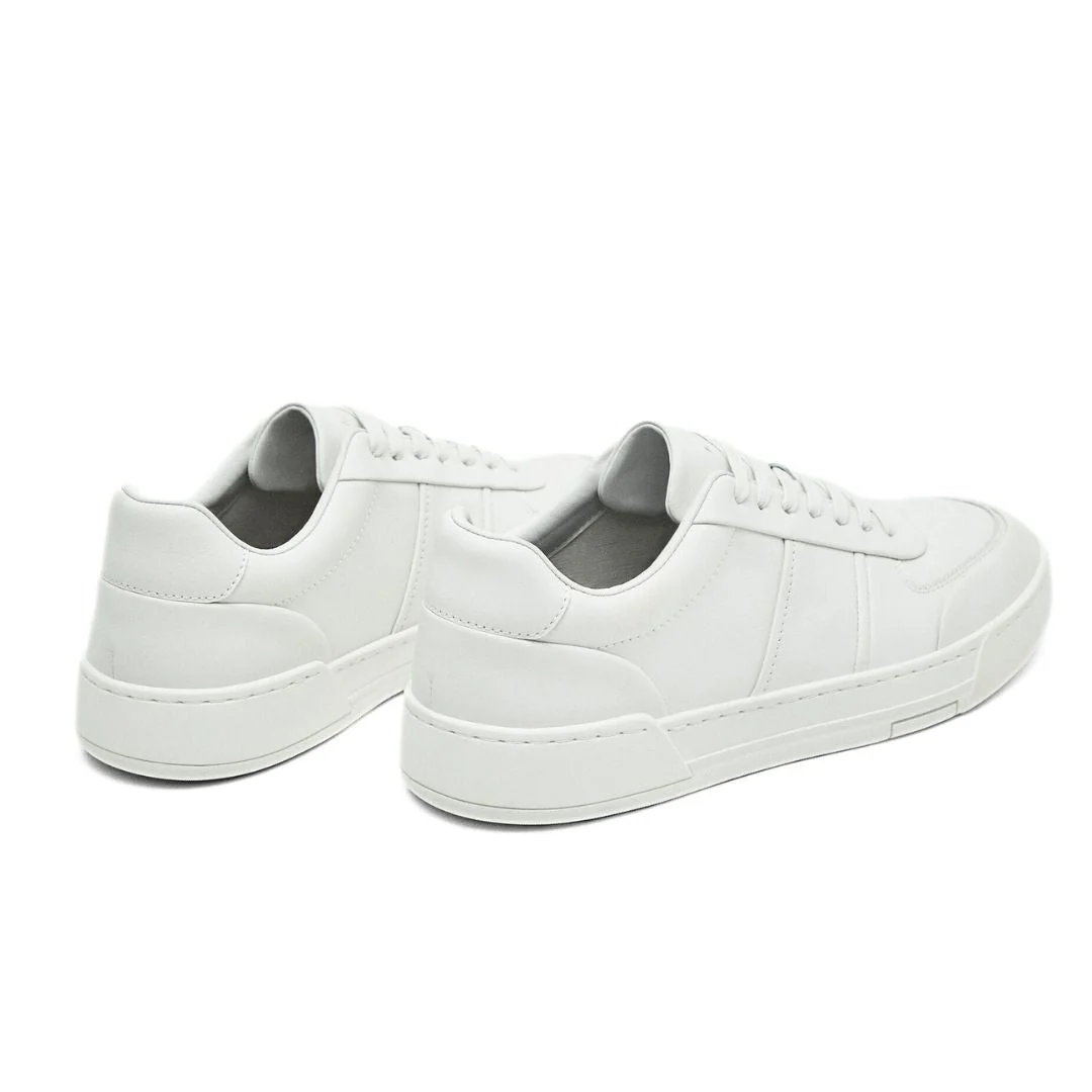 Massimo Dutti Leather Trainers for Men - WHT - Image 4