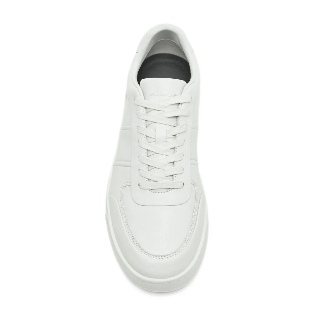 Massimo Dutti Leather Trainers for Men - WHT - Image 5