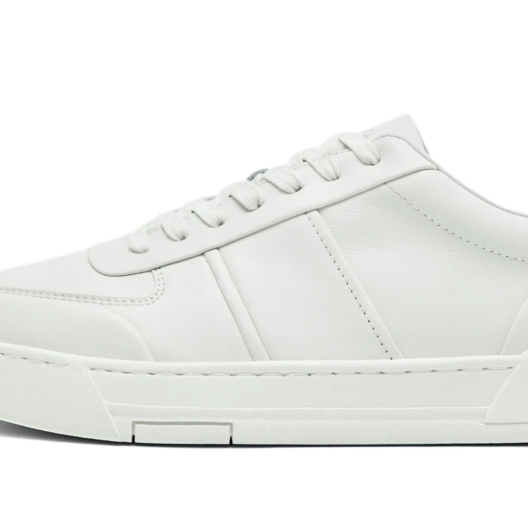 Massimo Dutti Leather Trainers for Men - WHT - Image 6