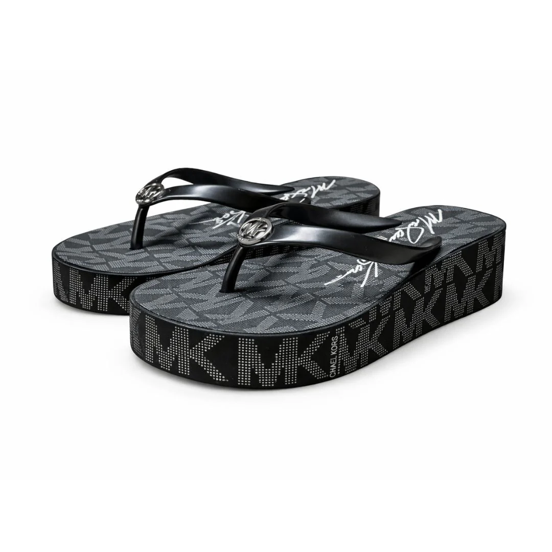 Michael Kors Bedford Wedge Flip Flop Women - BLKGRY - Image 3