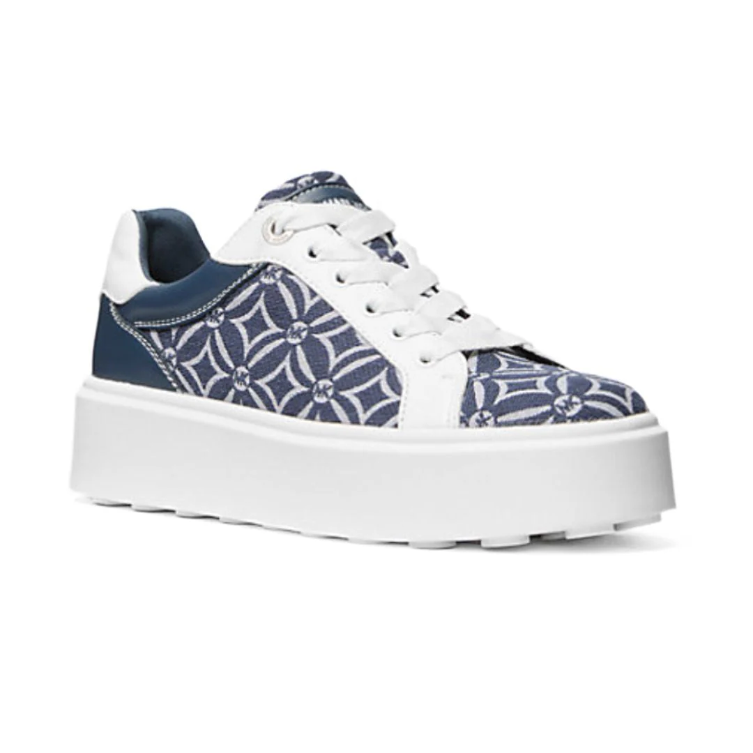 Michael Kors Romey Logo Jacquard Platform Sneaker - NVY - Image 2