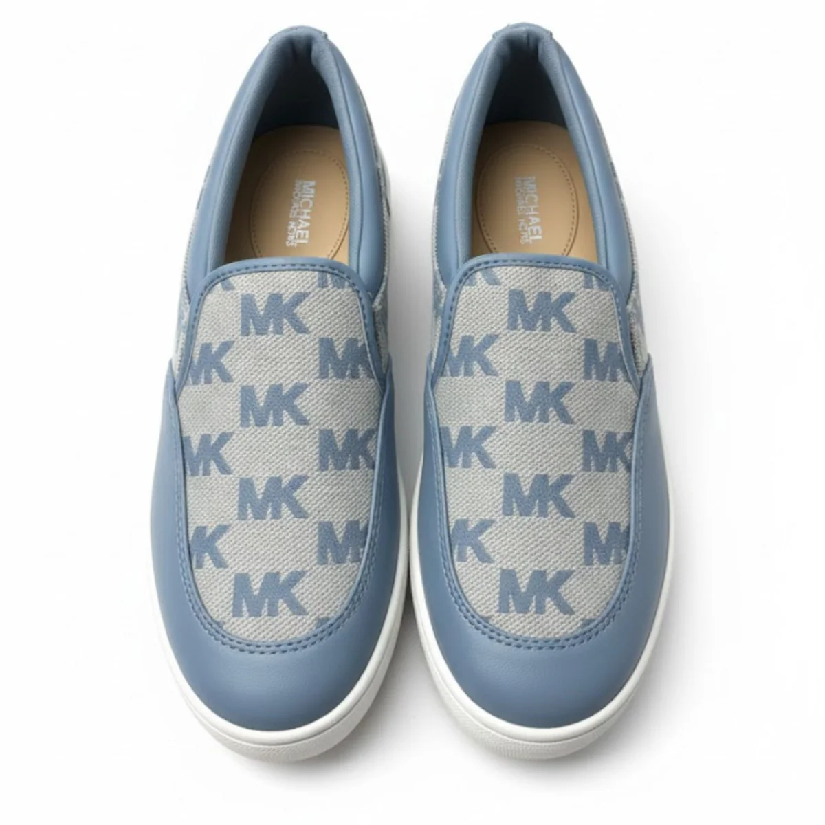 Michael Kors Theo Jacquard Y Cuero Sneaker Woman - BLU - Image 3
