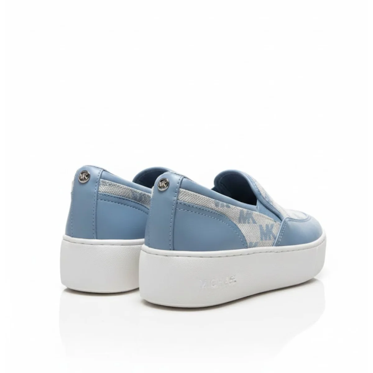Michael Kors Theo Jacquard Y Cuero Sneaker Woman - BLU - Image 4