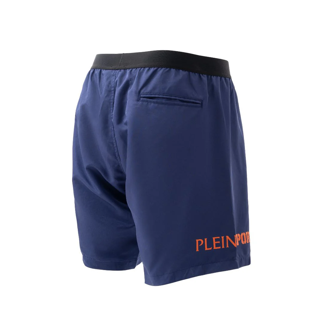 PLEIN SPORT Logo Print Drawstring Swim Shorts Men PS25027-BLU - Image 3