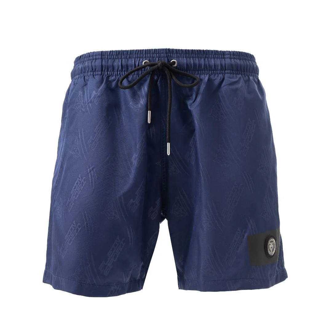 PLEIN SPORT Logo Print Drawstring Swim Shorts Men PS25036-NVY