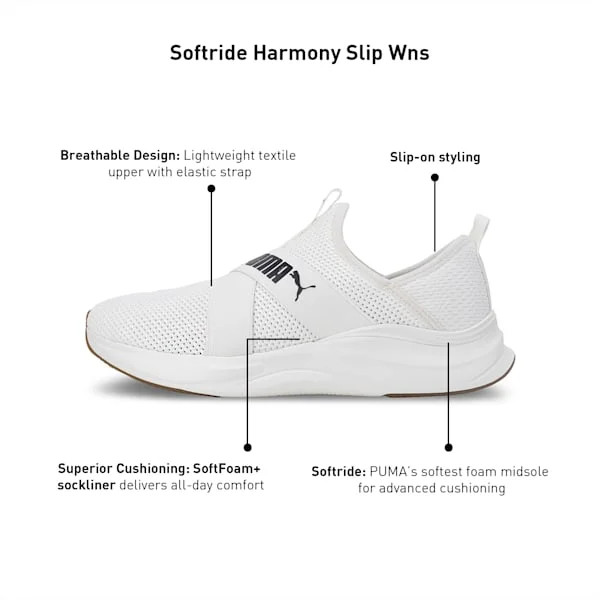 PUMA SOFTRIDE Harmony Slip-On Sneakers Women 37960602-OFFWHT - Image 7