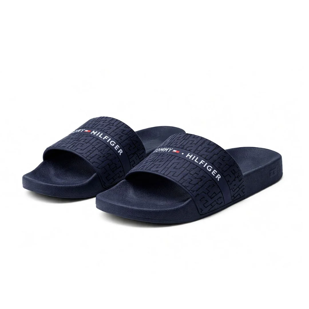 Tommy Hilfiger Dewts Logo Monogram Slides Men - NVY - Image 2
