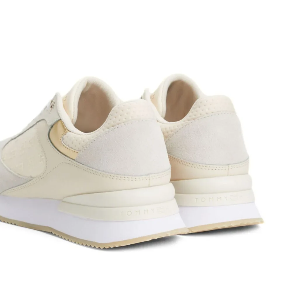 Tommy Hilfiger Elevated Embossed Monogram Runner Trainers - BEG - Image 5