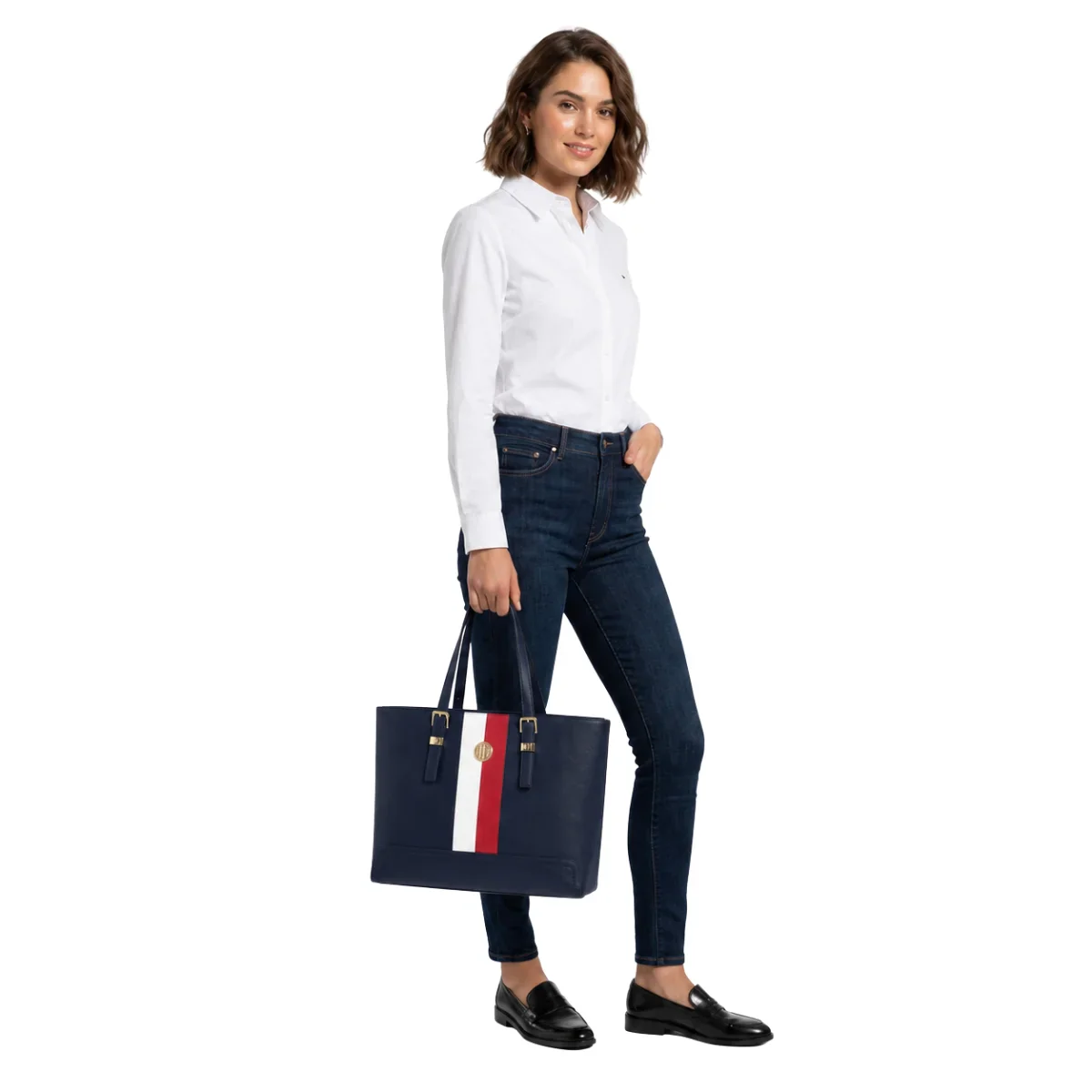 Tommy Hilfiger Honey Med Tote Corp Bag Women -NVY - Image 2