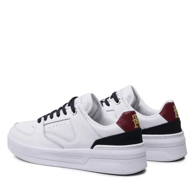 Tommy Hilfiger Leather Basket Sneaker Women FW0FW06951-WHT - Image 3