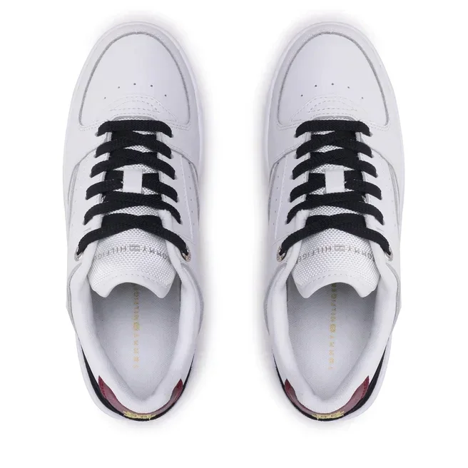Tommy Hilfiger Leather Basket Sneaker Women FW0FW06951-WHT - Image 4