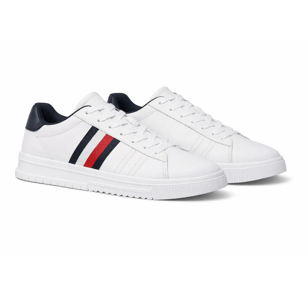 Tommy Hilfiger Leather Signature Tape Cupsole Trainers FM0FM04706-WHT - Image 2