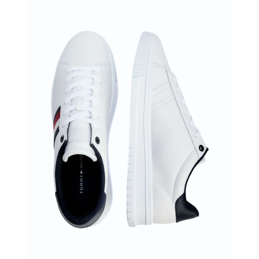 Tommy Hilfiger Leather Signature Tape Cupsole Trainers FM0FM04706-WHT - Image 4