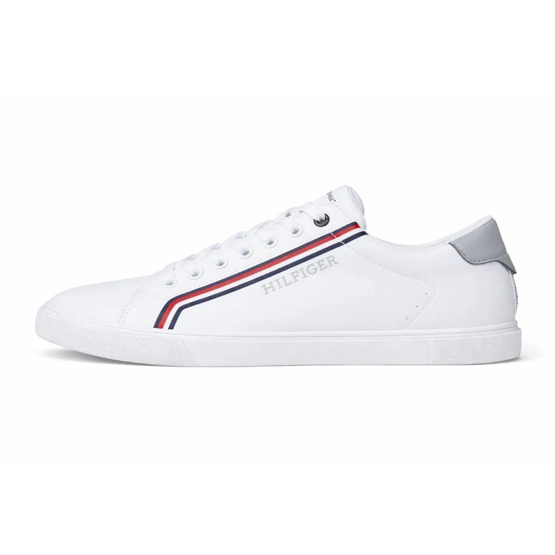 Tommy Hilfiger Monotype Logo Leather Sneakers Men - WHT - Image 2