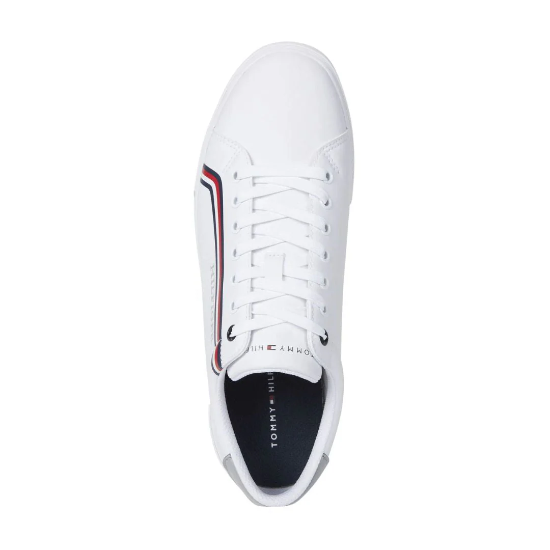 Tommy Hilfiger Monotype Logo Leather Sneakers Men - WHT - Image 4