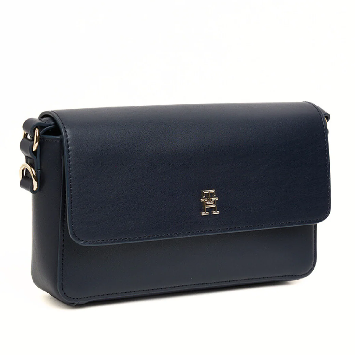 Tommy Hilfiger Pebbled Flap Crossbody Bag - BLK - Image 3