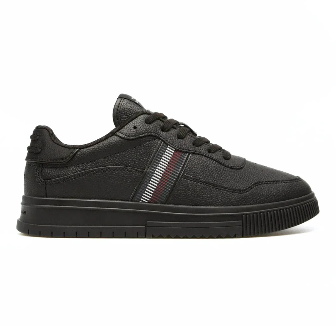 Tommy Hilfiger Supercup Stripes Tumbled LTH Sneakers Men FM0FM05300-BLK