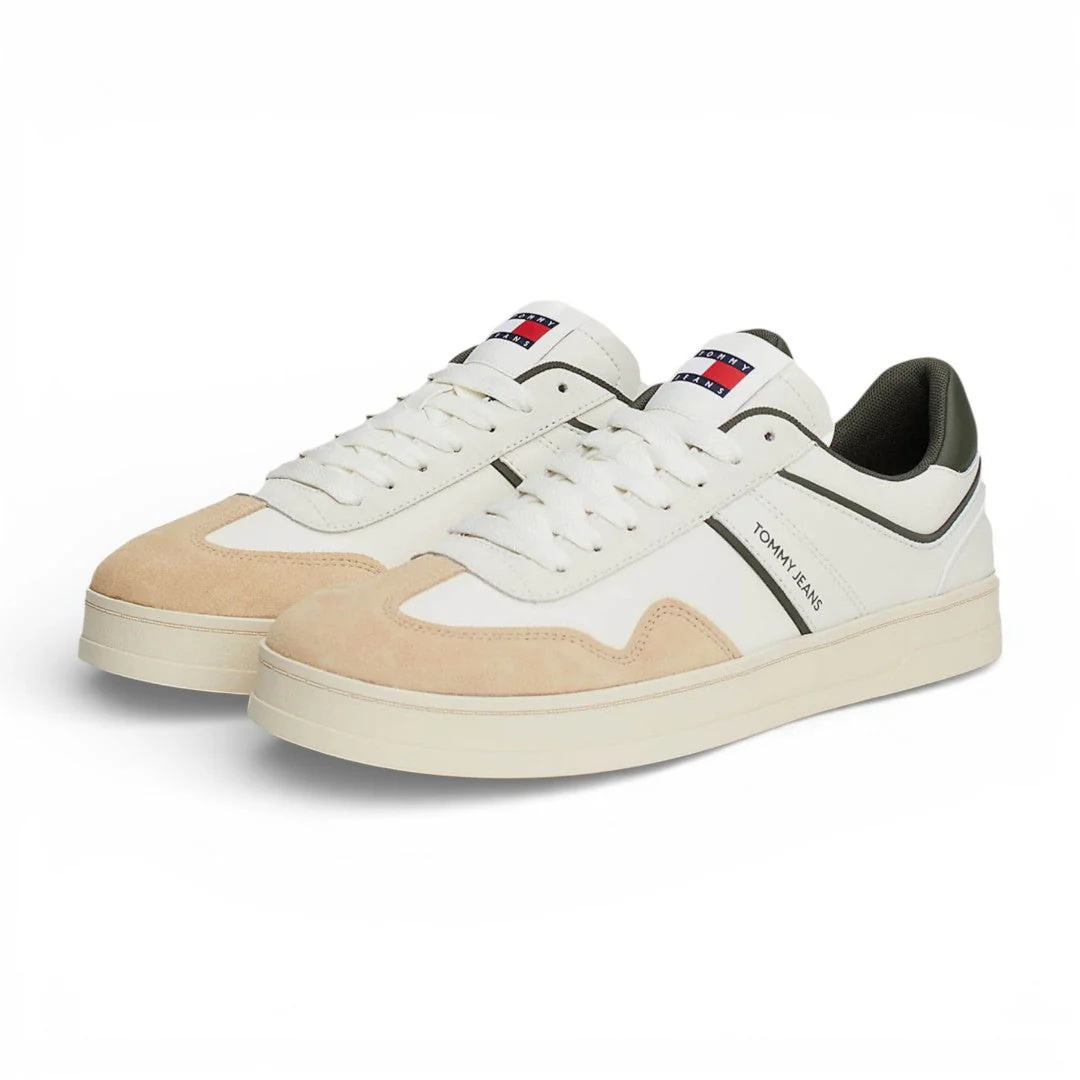 Tommy Hilfiger The Greenwich Leather Trainer Men EM0EM01462-WHTOLV