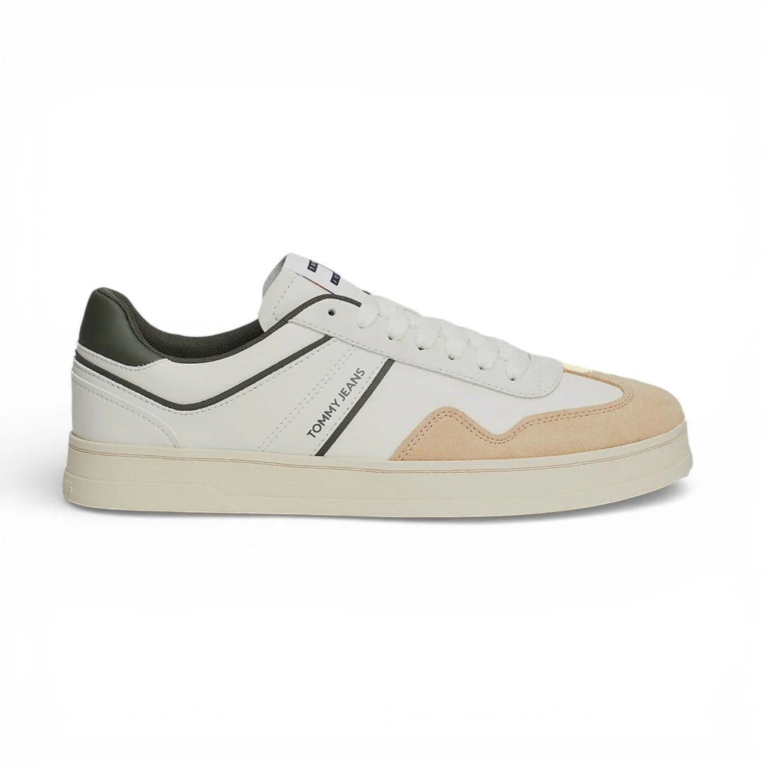 Tommy Hilfiger The Greenwich Leather Trainer Men EM0EM01462-WHTOLV - Image 3