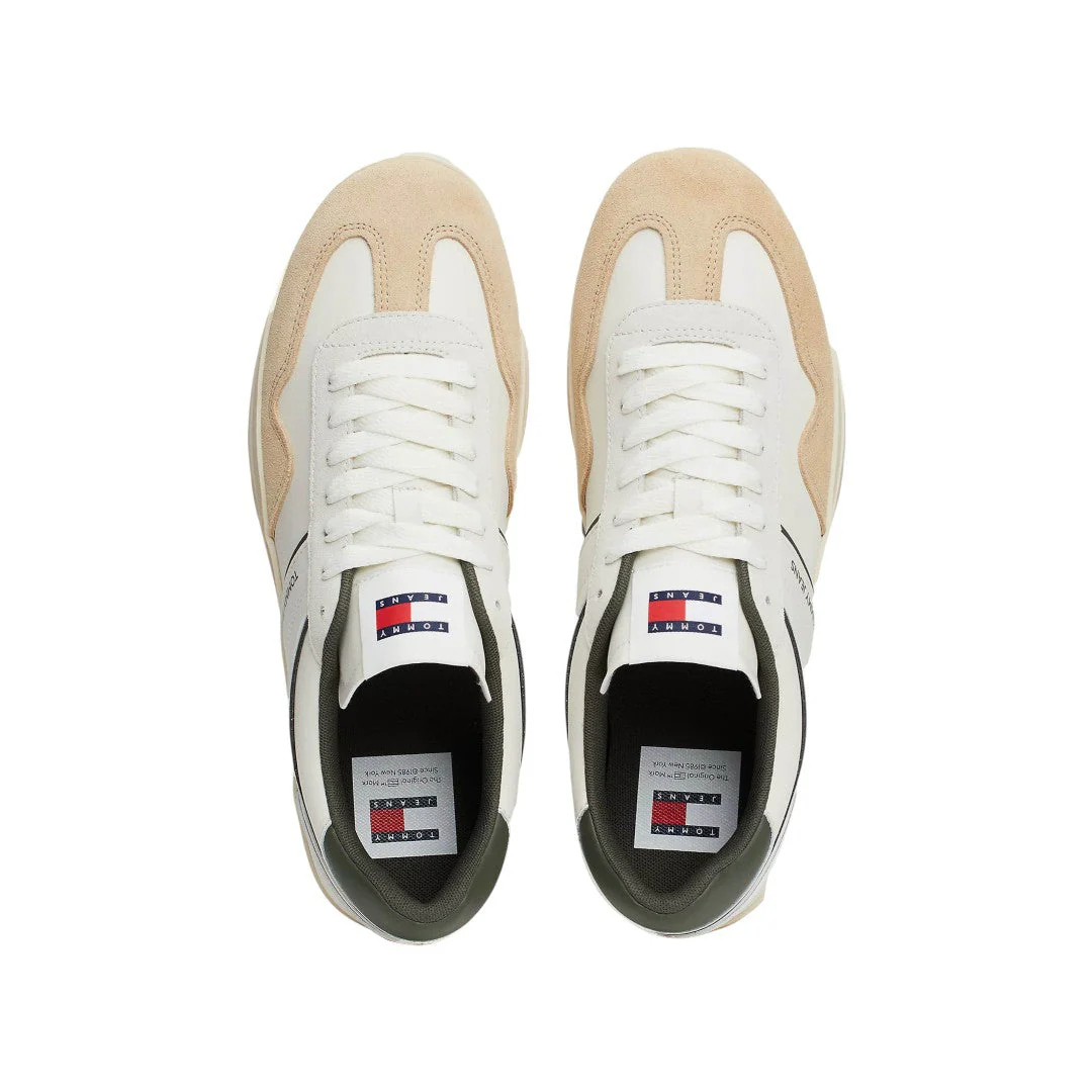 Tommy Hilfiger The Greenwich Leather Trainer Men EM0EM01462-WHTOLV - Image 4