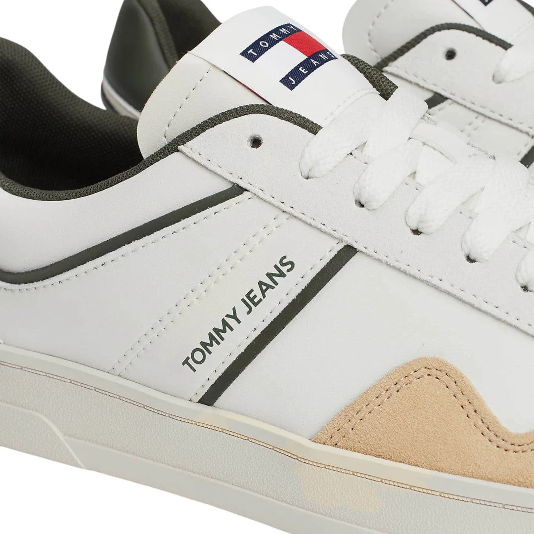 Tommy Hilfiger The Greenwich Leather Trainer Men EM0EM01462-WHTOLV - Image 7