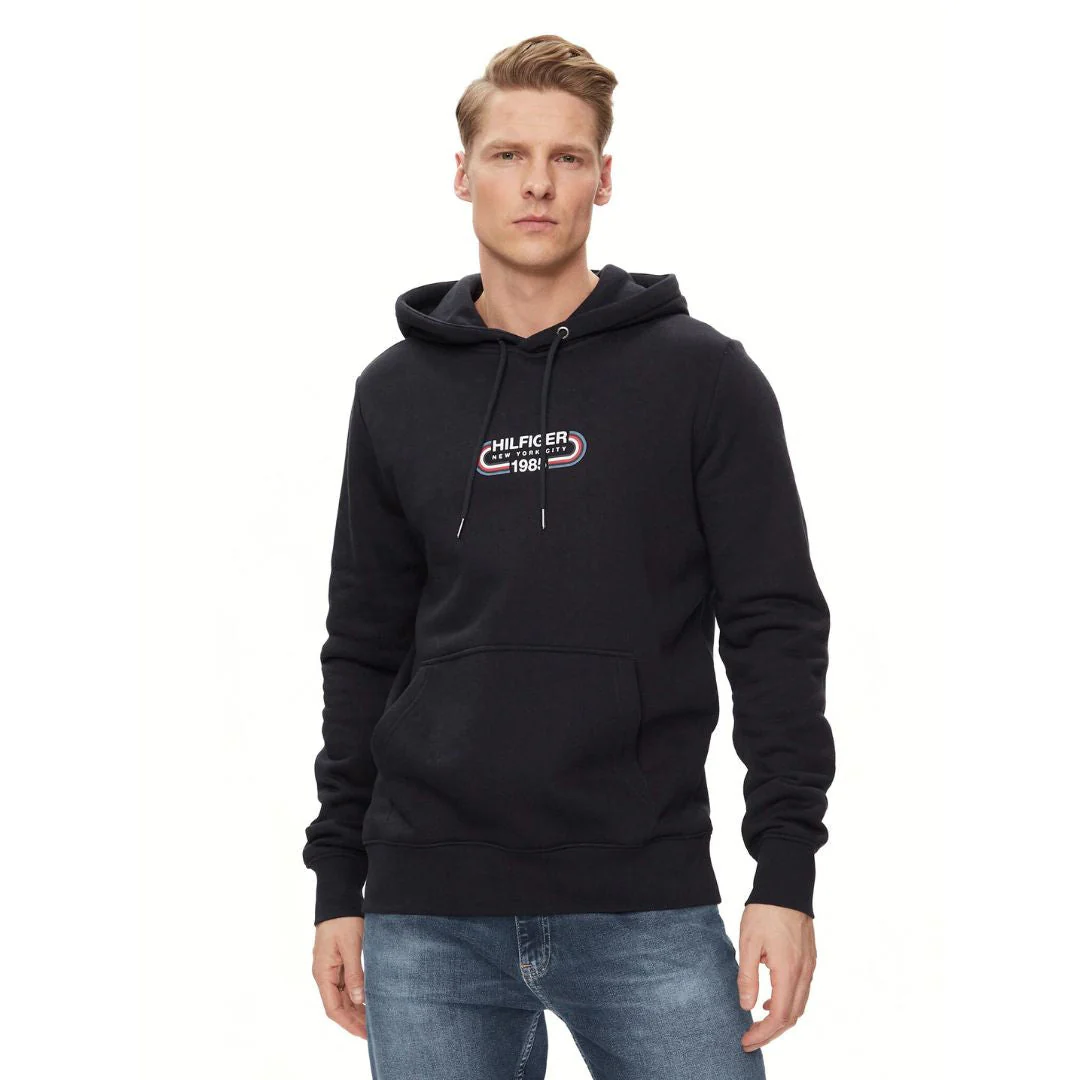 Tommy Hilfiger Track Graphic Hoodie Men MW0MW34445-BLK - Image 2