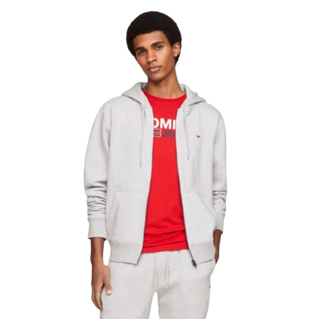 Tommy Jeans TJM Fleece Zip Thru Hoody Men DM0DM09592-GRY - Image 4