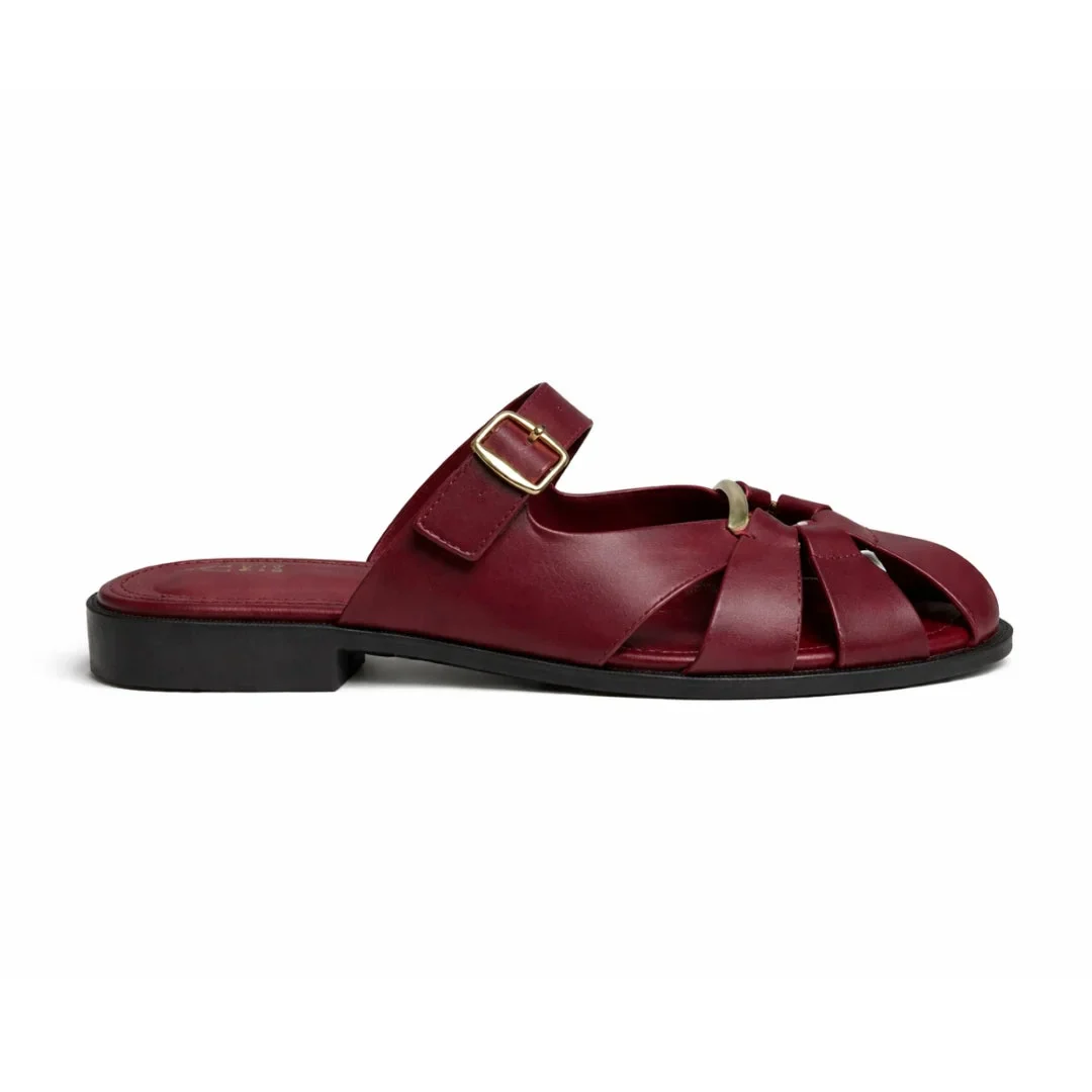 ZARA Classic Leather Sandal with Gold Detail Women 1514-210-MAR
