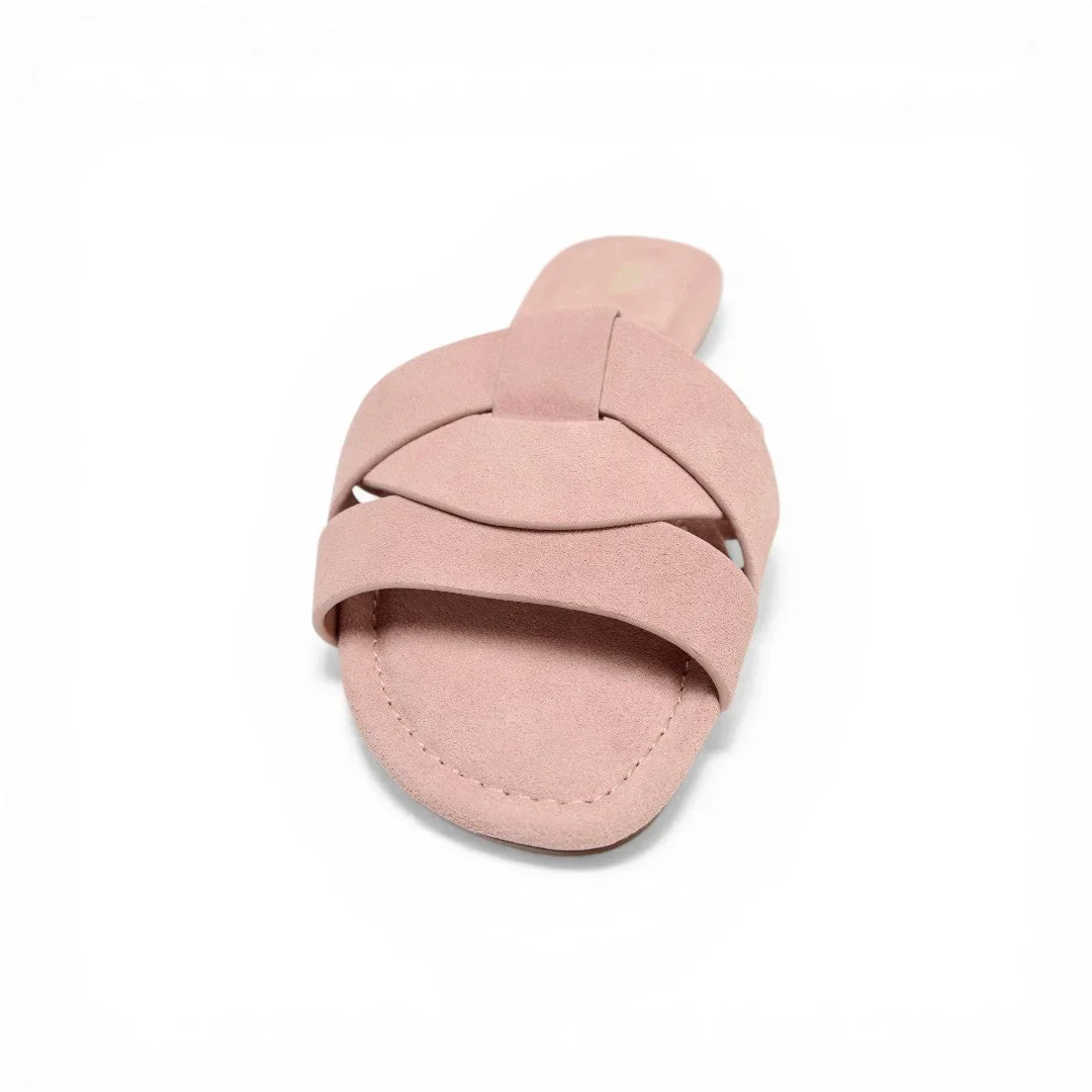 ZARA Criss-Cross Split Suede Flat Sandals Women 2641-510-RSE - Image 4