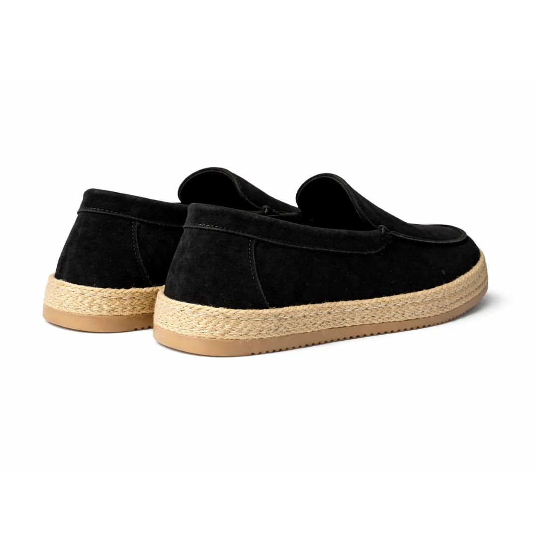 Zara Leather And Jute Loafers Sneakers Men 2639/520-BLK - Image 3