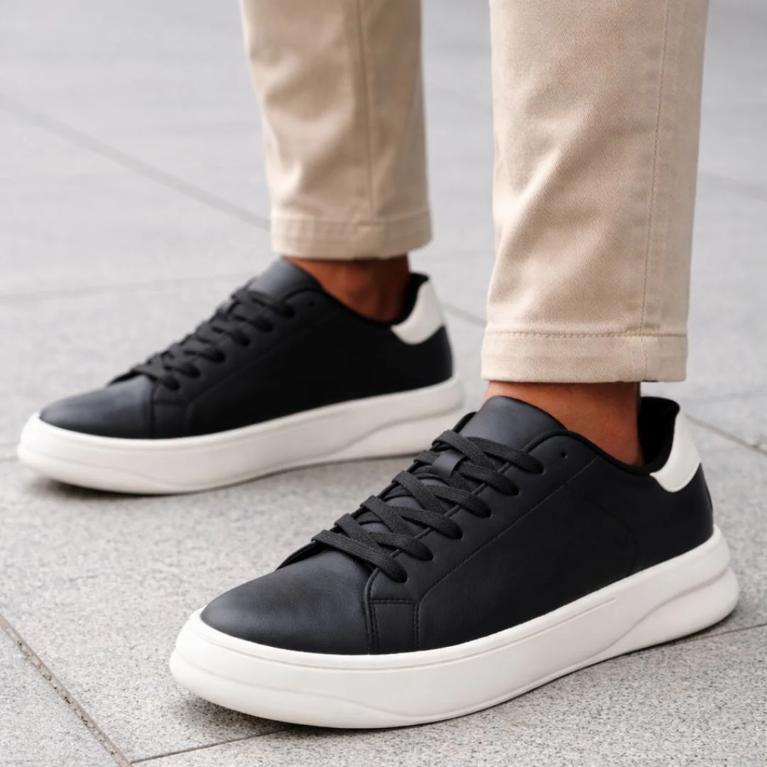 ZARA MONOCHROME CHUNKY SOLE SNEAKERS 2255-120-BLKWHT - Image 2